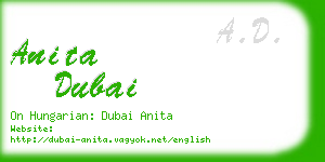 anita dubai business card